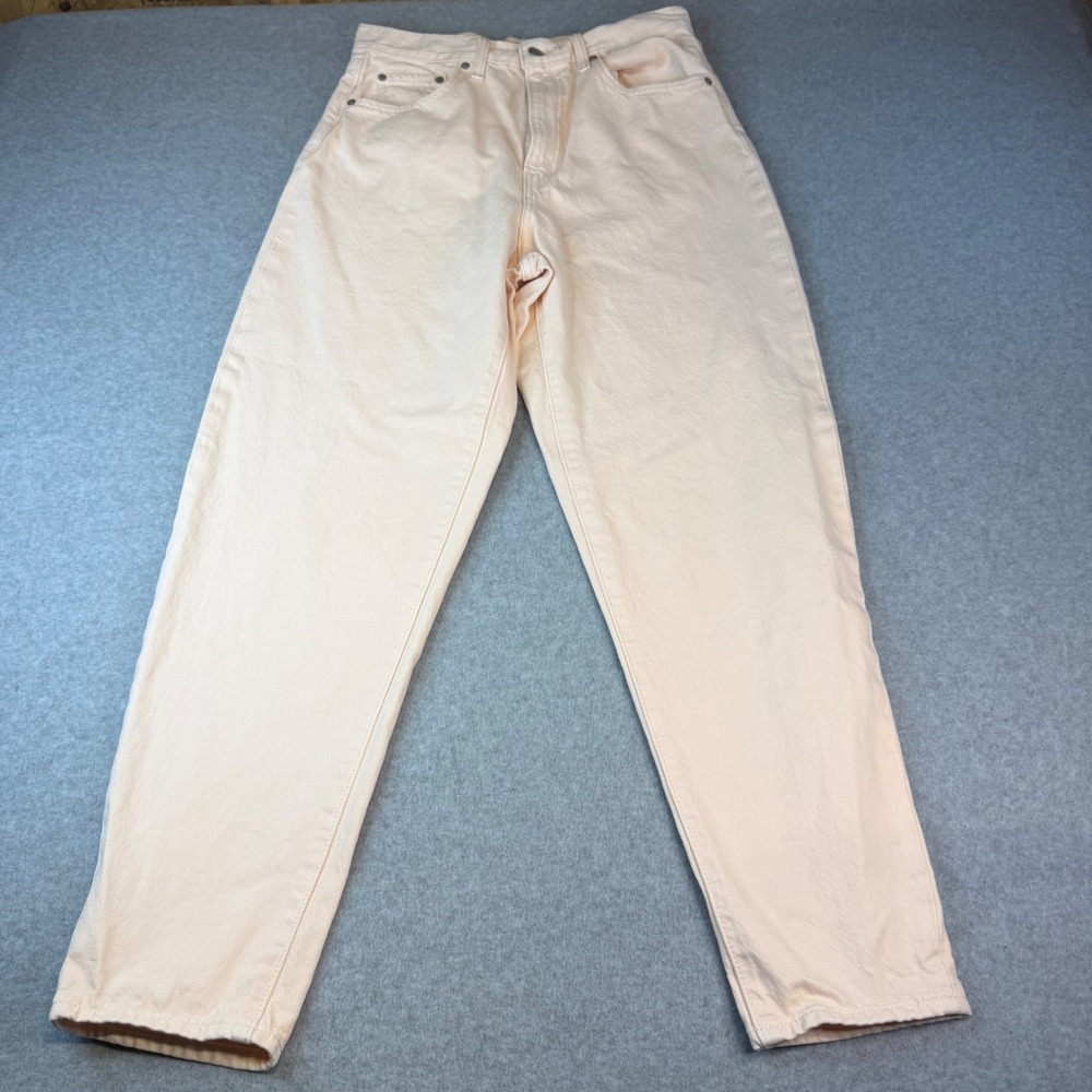 Levis Premium High Loose Taper Jeans Peach Pink Orange 29 Womens High Waisted